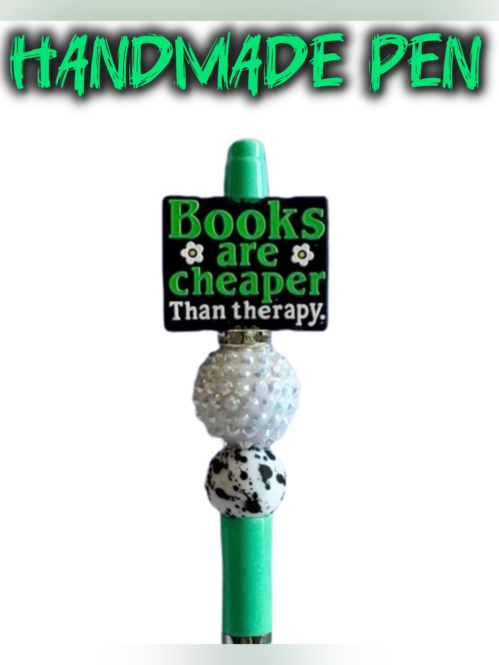 Books Are Cheaper Than Therapy Custom Ink Pen - Book Lover Reader